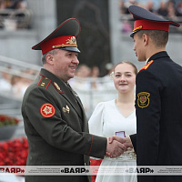 Торжественная церемония 70-го юбилейного выпуска воспитанников Минского суворовского военного училища